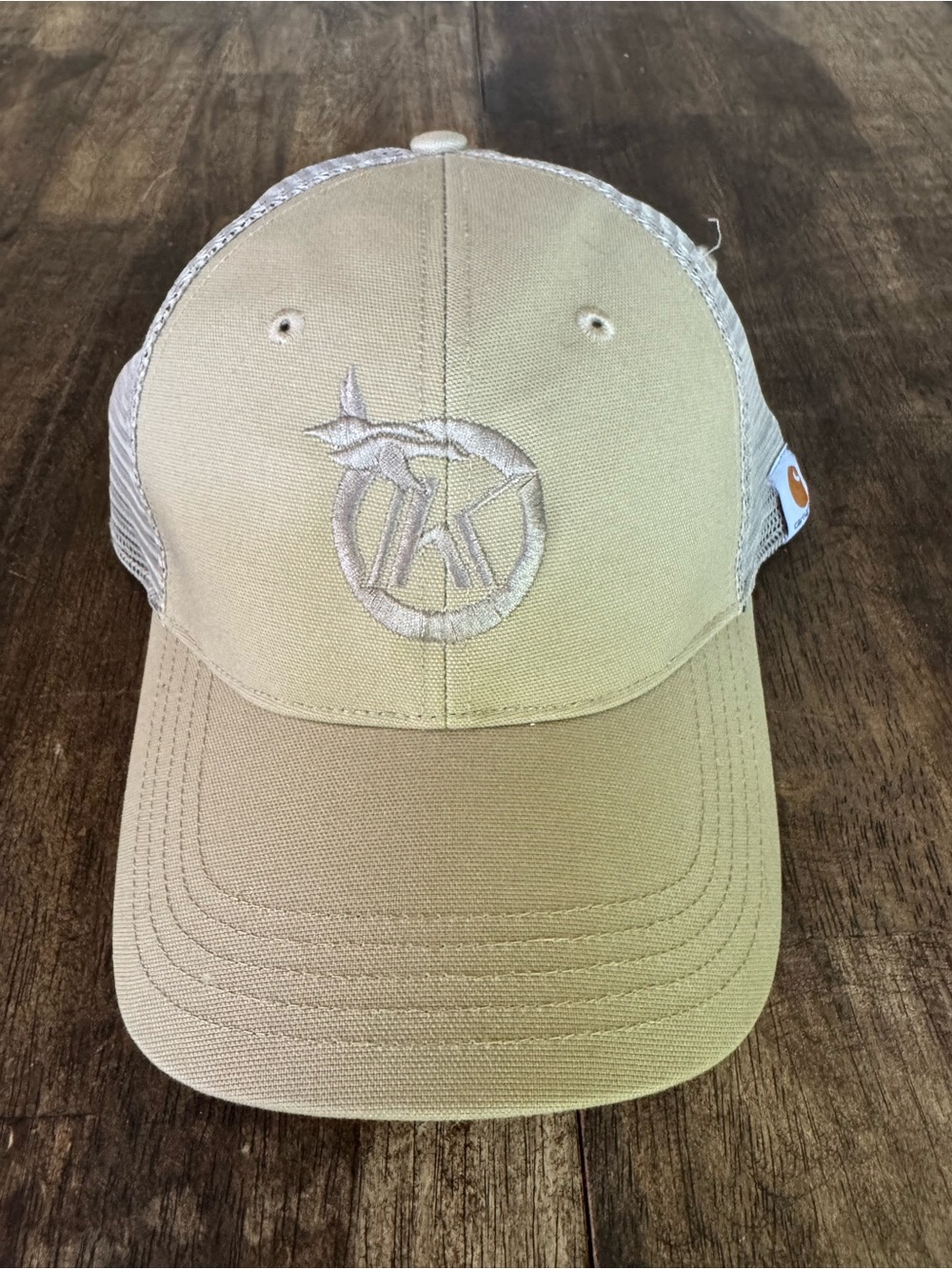 Carhartt Tan Mesh-Back Logo Trucker Hat